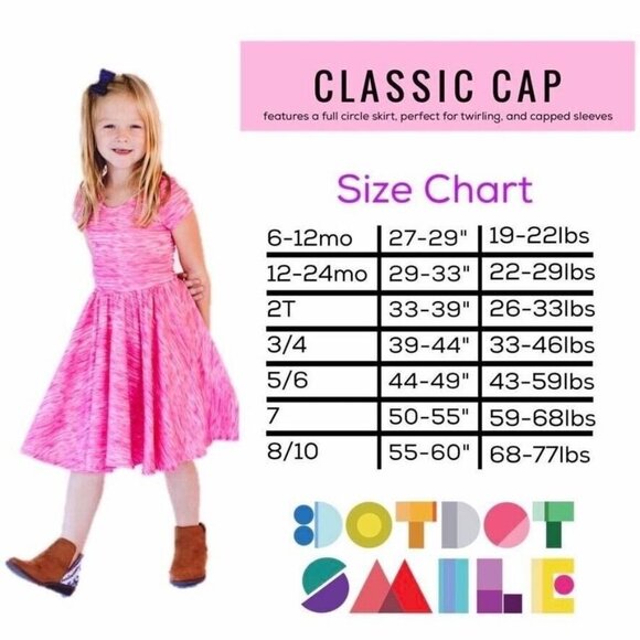 Dot Dot Smile Girls Cap Sleeve Twirl Dress Size 12/24M Soft NWT White Black Pink - Picture 5 of 5
